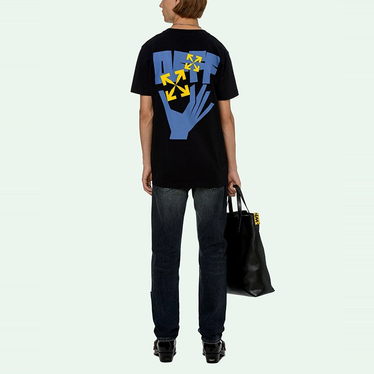 Off-White Hands Arrows Tee 'Black/Light Blue' OMAA038R21JER0041040 - 3