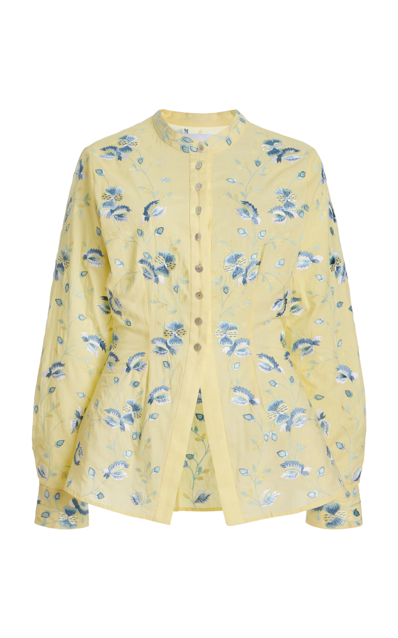 Juniper Embroidered-Cotton Shirt yellow - 1