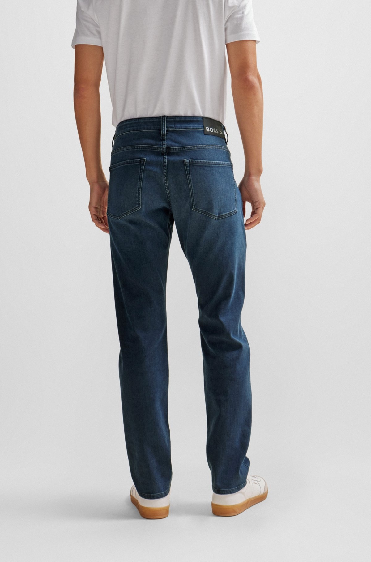 SLIM-FIT JEANS IN BLUE PERFORMANCE-STRETCH DENIM - 4
