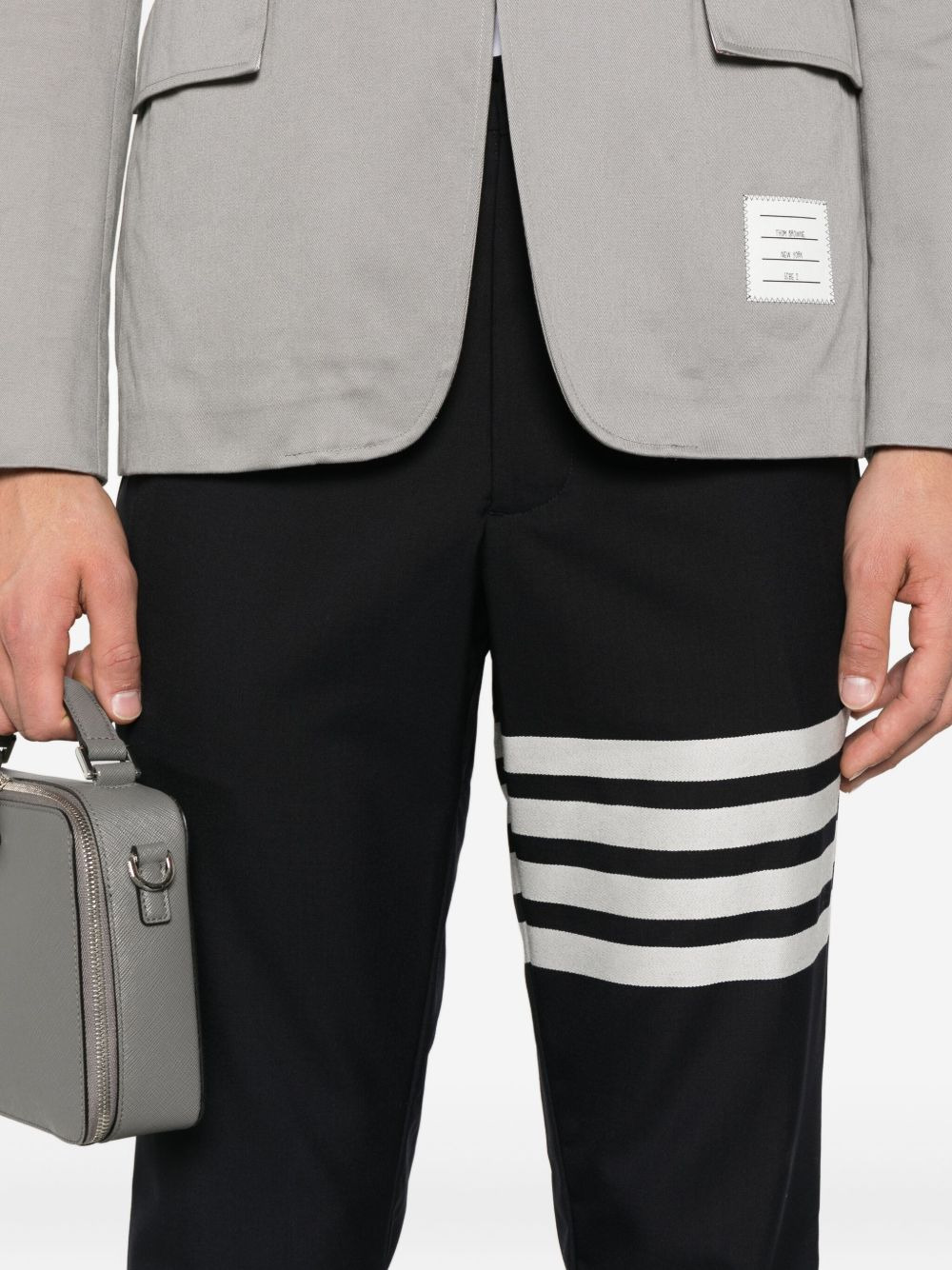 four-stripe wool track pants - 5