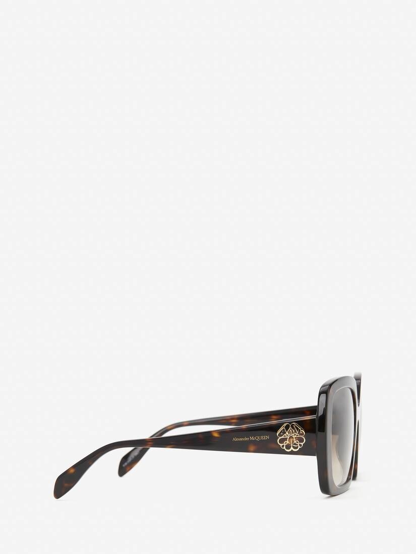 Women's Seal Logo Square Sunglasses in Havana - 2