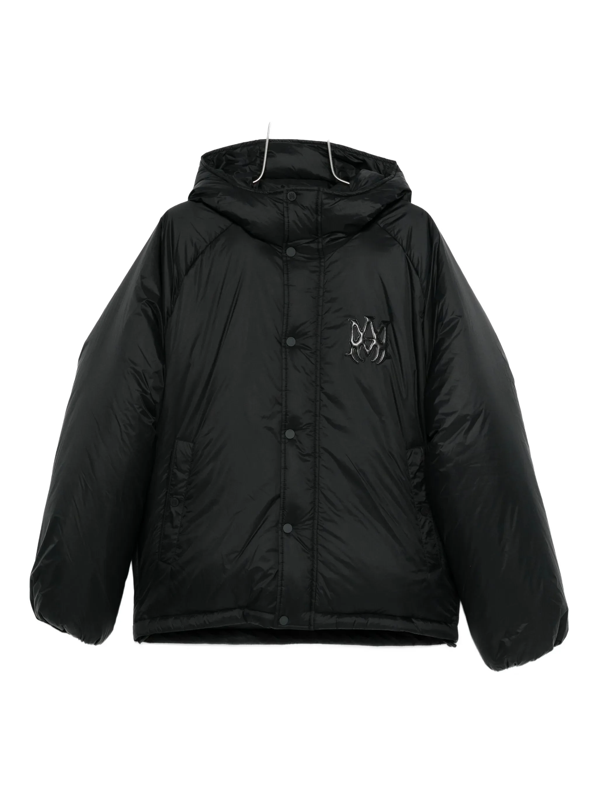 logo-patch hooded jacket - 1
