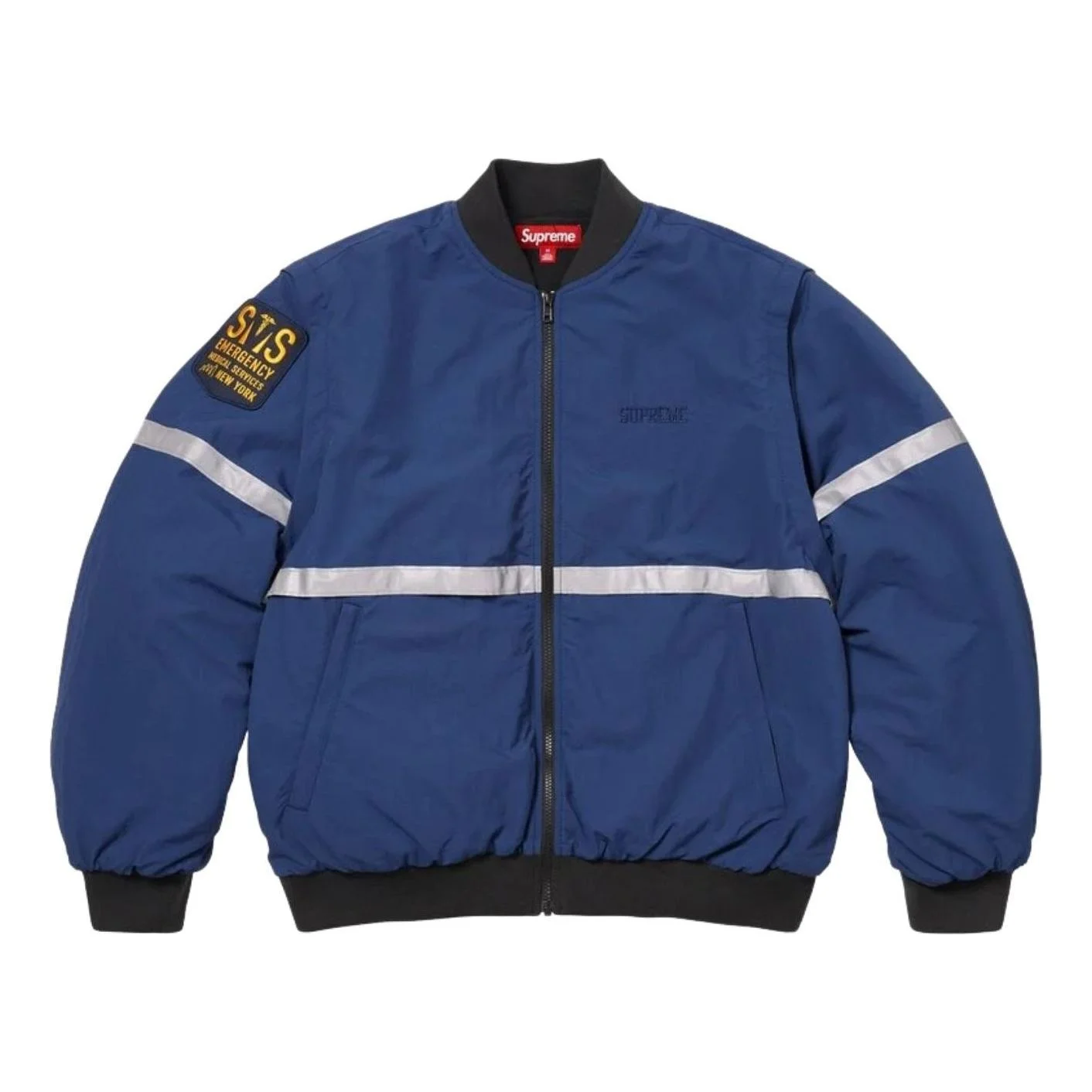 Supreme SS26 Zip-Off Sleeve Reflective Stripe Jacket 'Navy' SUP-SS26-137-NVY - 1