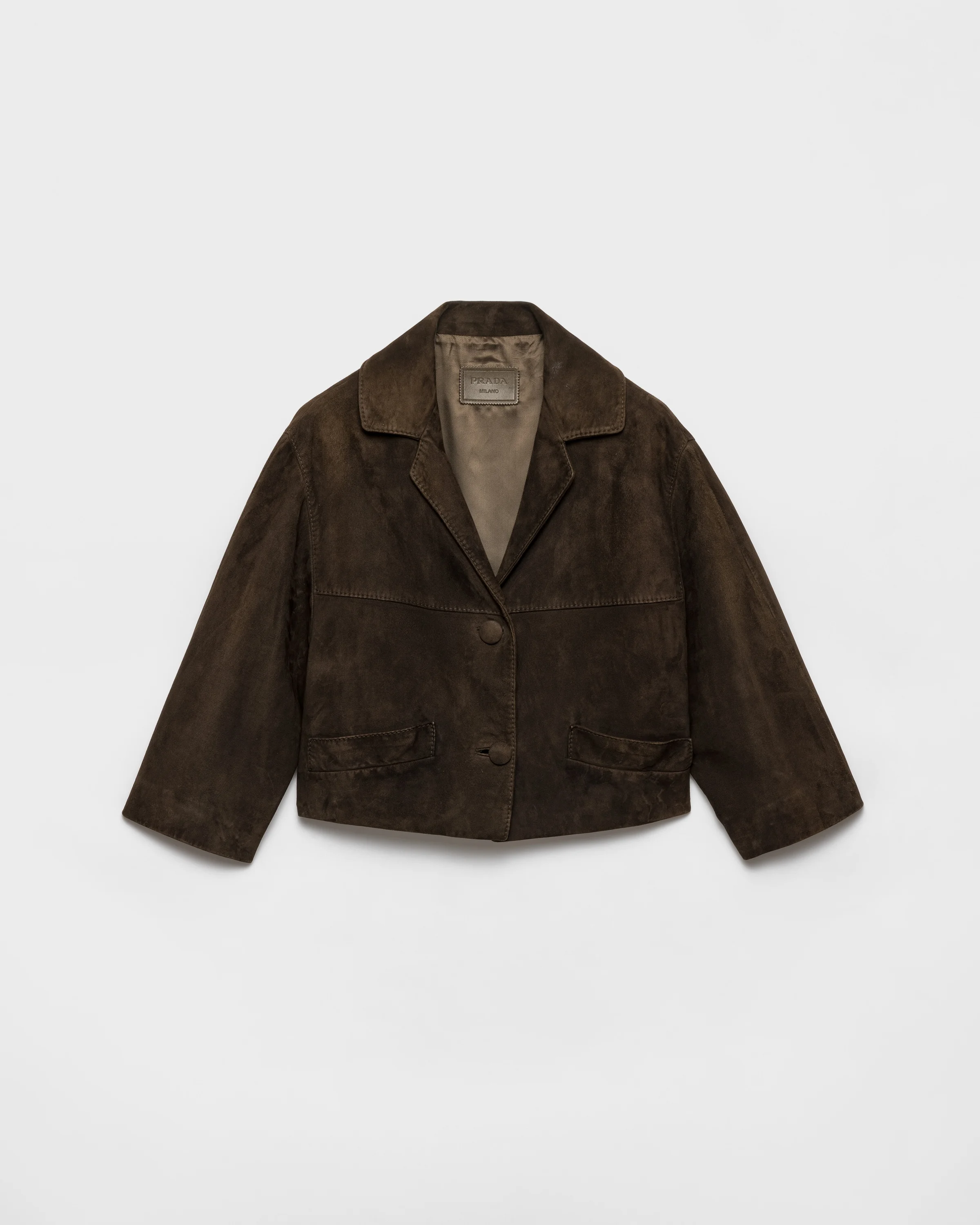 Cropped suede jacket - 1