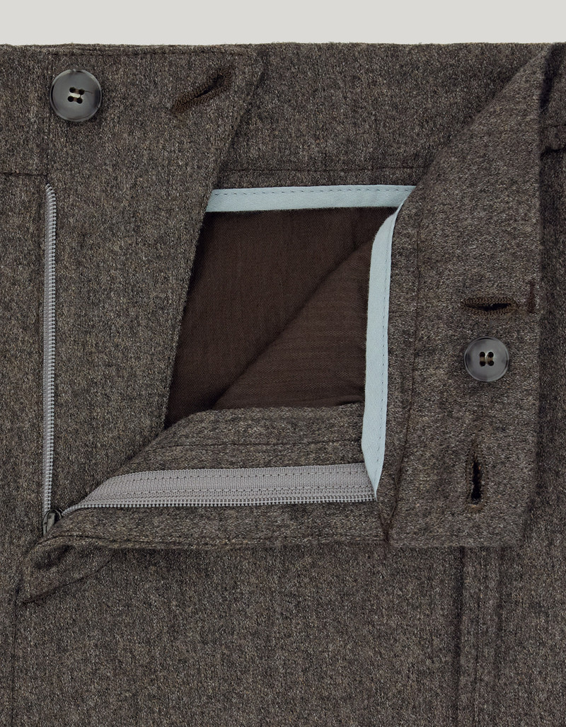 TAUPE DRAWSTRING CHINOS IN IMPECCABILE WOOL FLANNEL 5