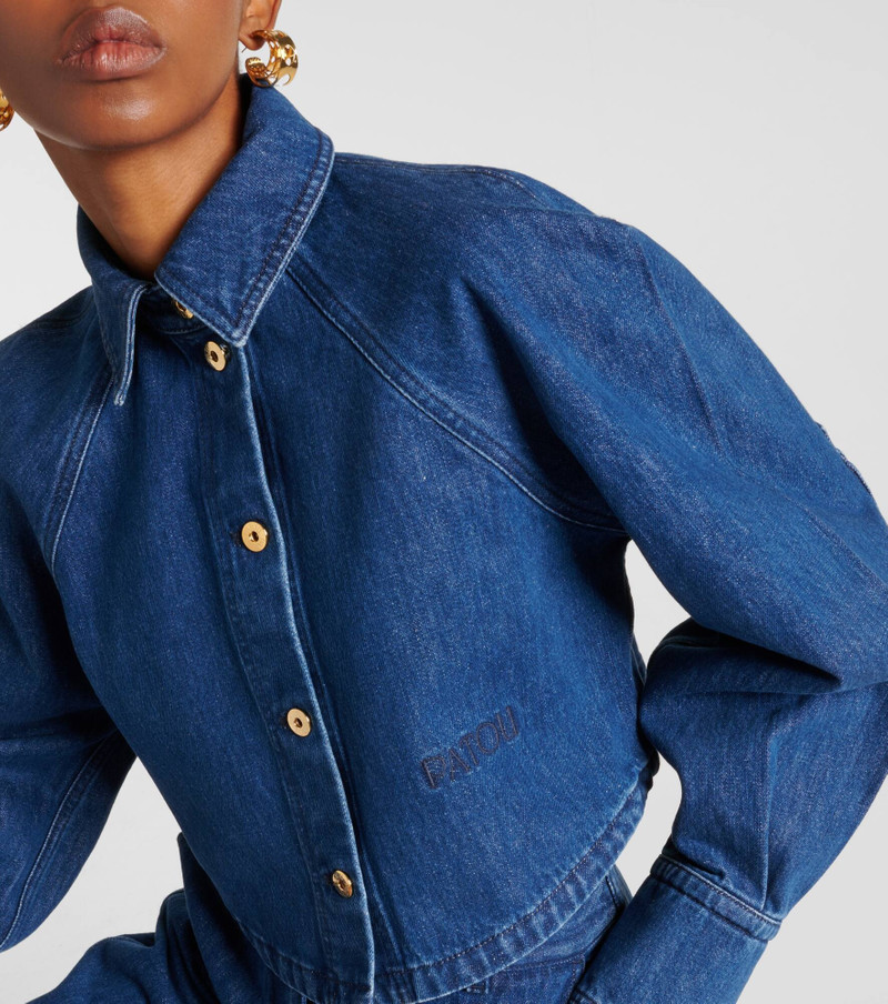 cropped buttoned denim shirt 4