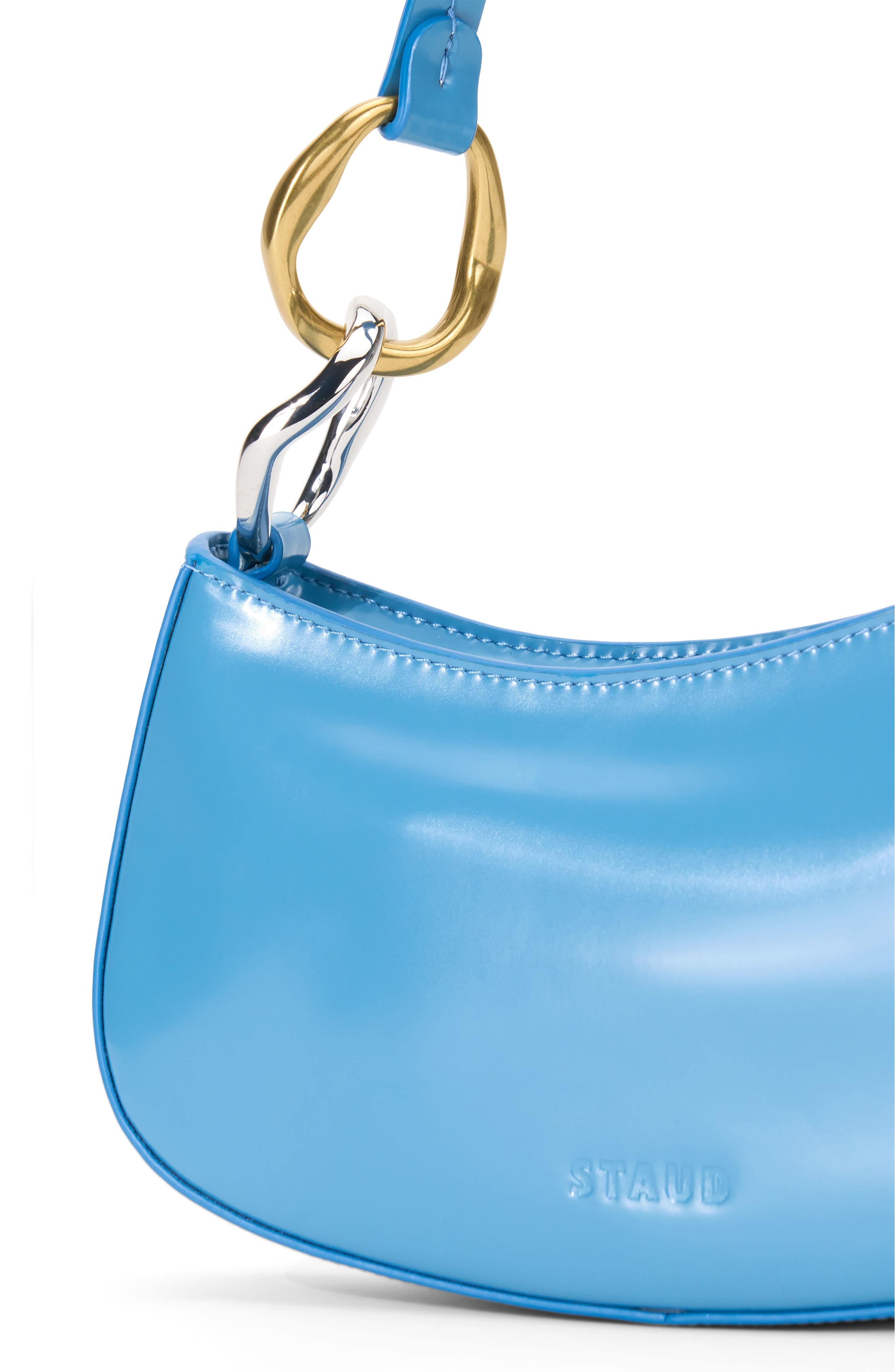 STAUD Ollie Leather Shoulder Bag in Staud Blue at Nordstrom - 4