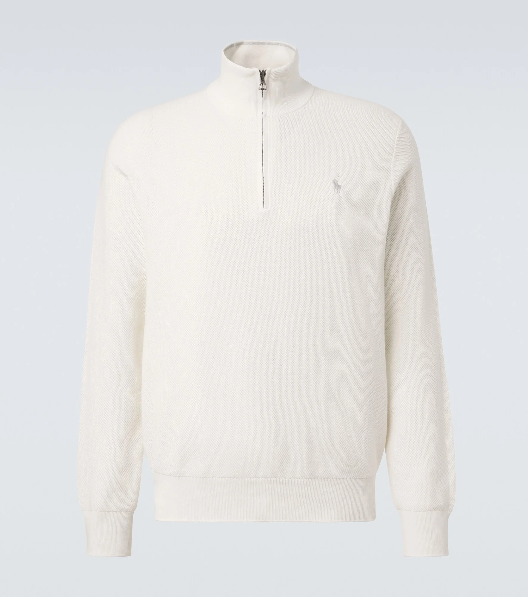 Cotton half-zip sweater - 1
