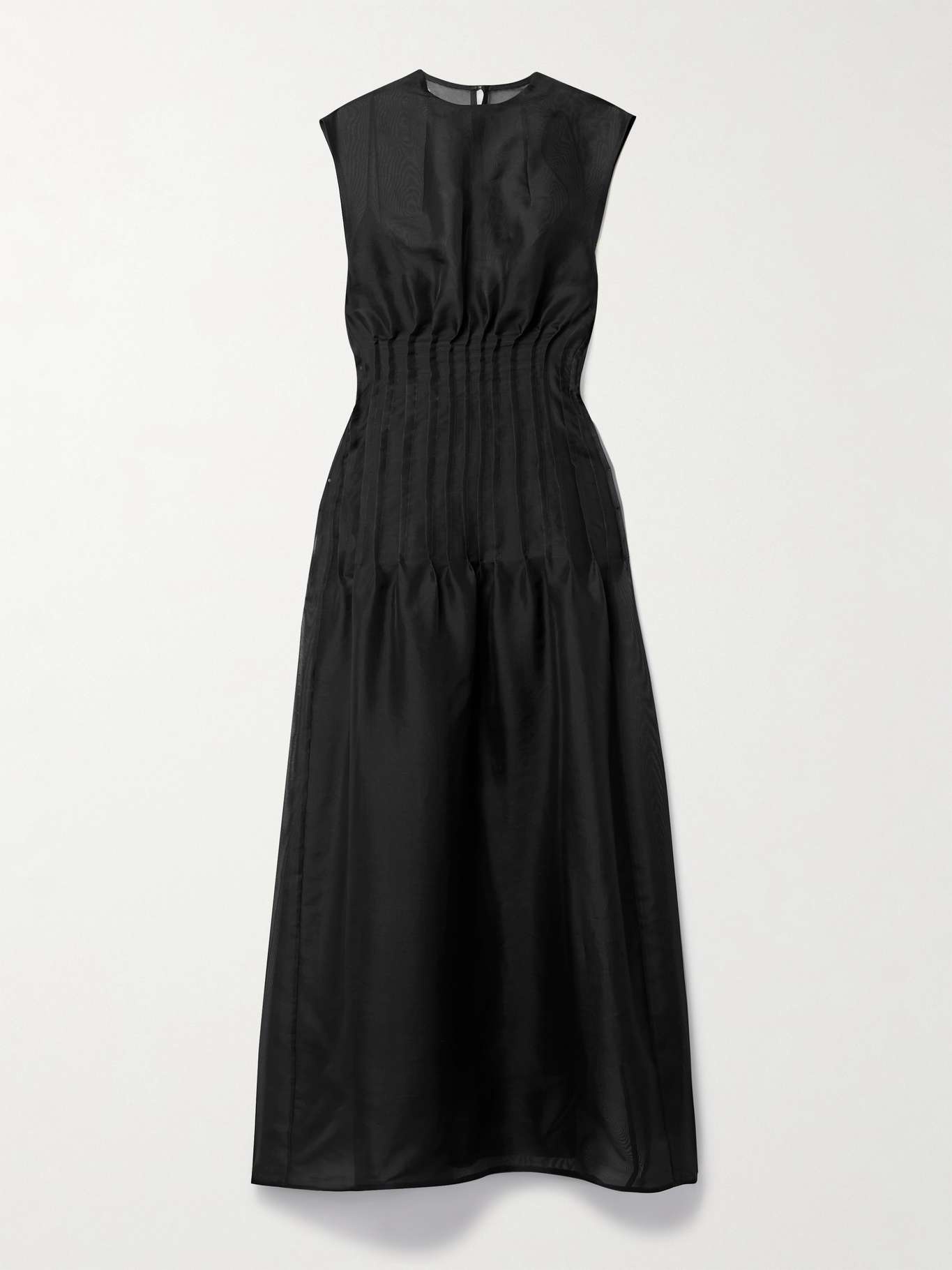 Wes pintucked silk-organza maxi dress - 1