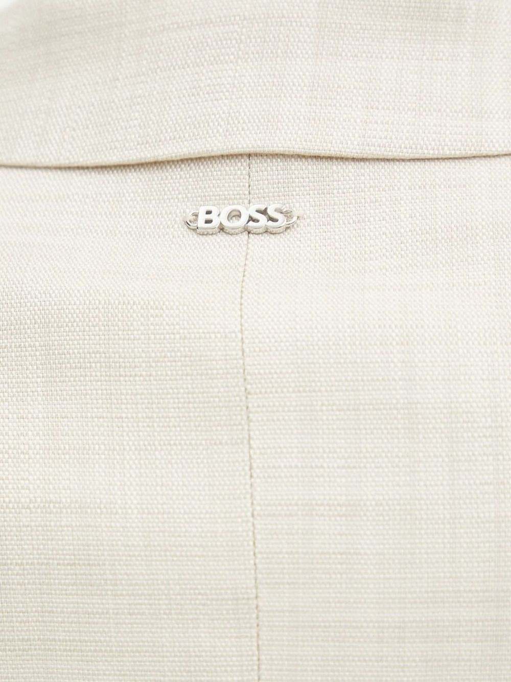 single-breasted frayed-edge blazer - 4
