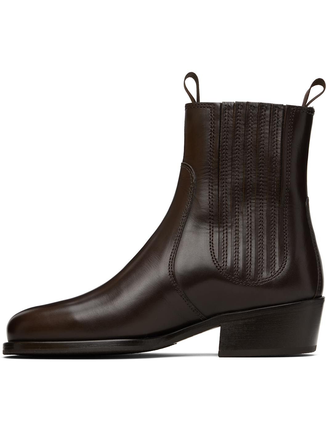 Brown Vegetable-Tanned Chelsea Boots - 3