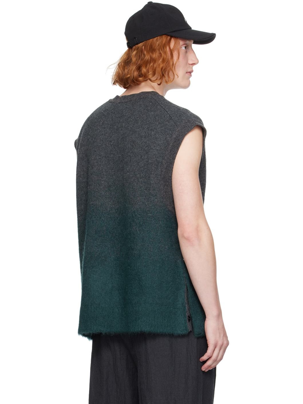 Gray & Green Gradient Vest - 3
