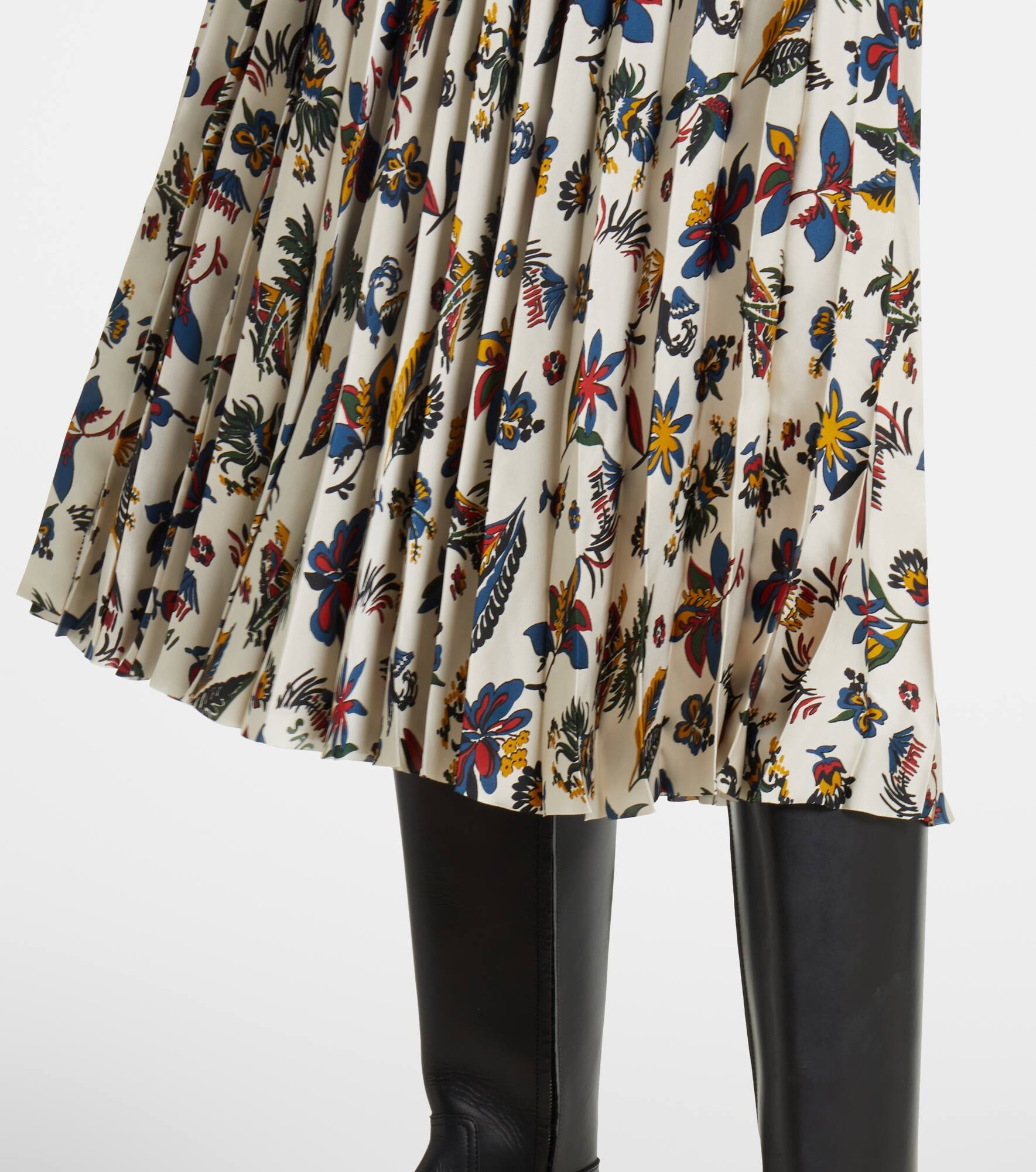 Printed pleated midi skirt - 5
