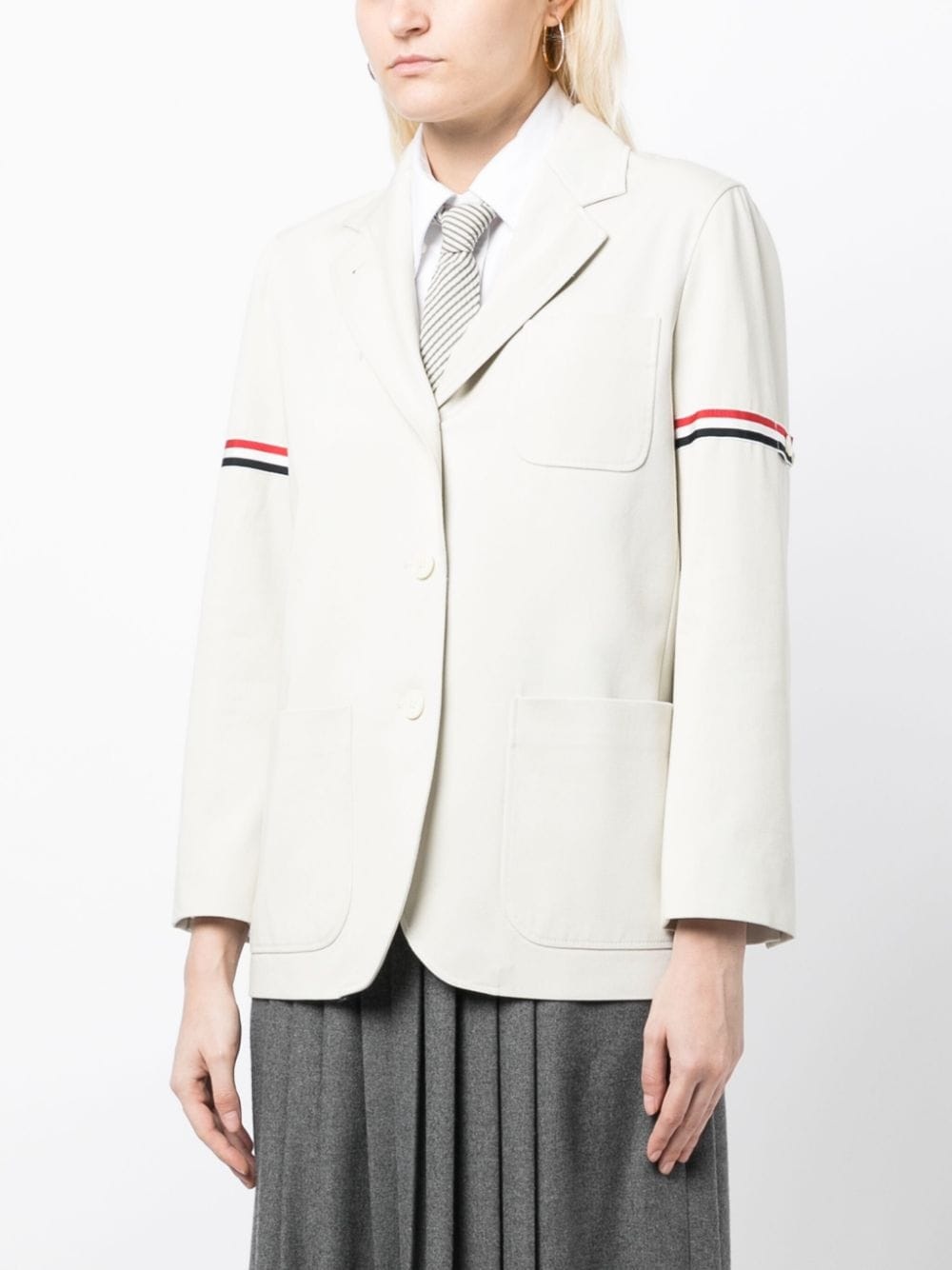 RWB-stripe cotton blazer - 3
