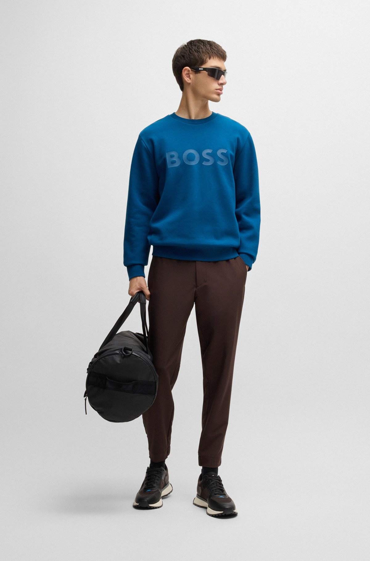 MIXED-MATERIAL TRAINERS WITH MESH DETAILS AND BRANDING - 3