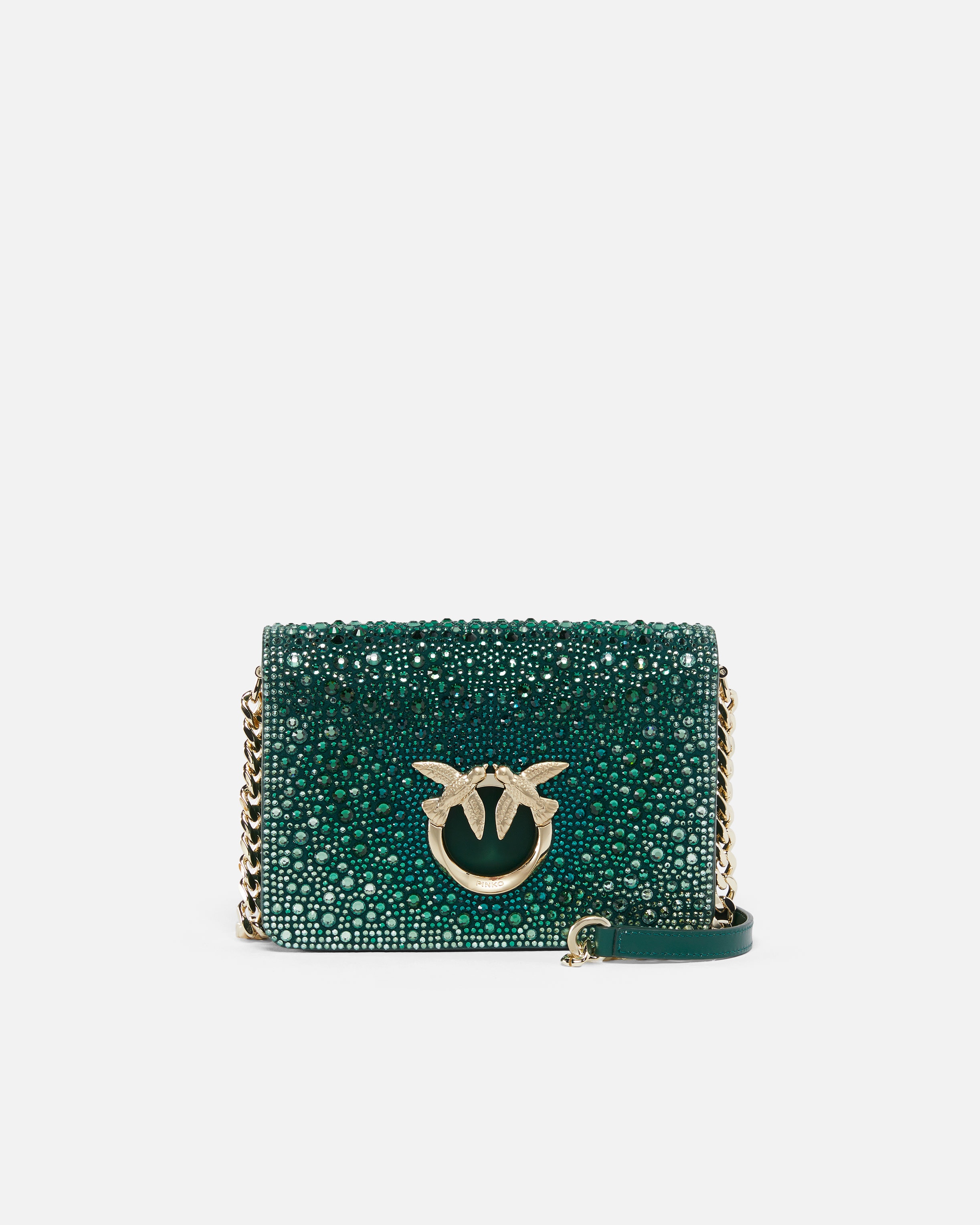 PINKO GALLERIA FULL-RHINESTONE MINI LOVE BAG CLICK - 1