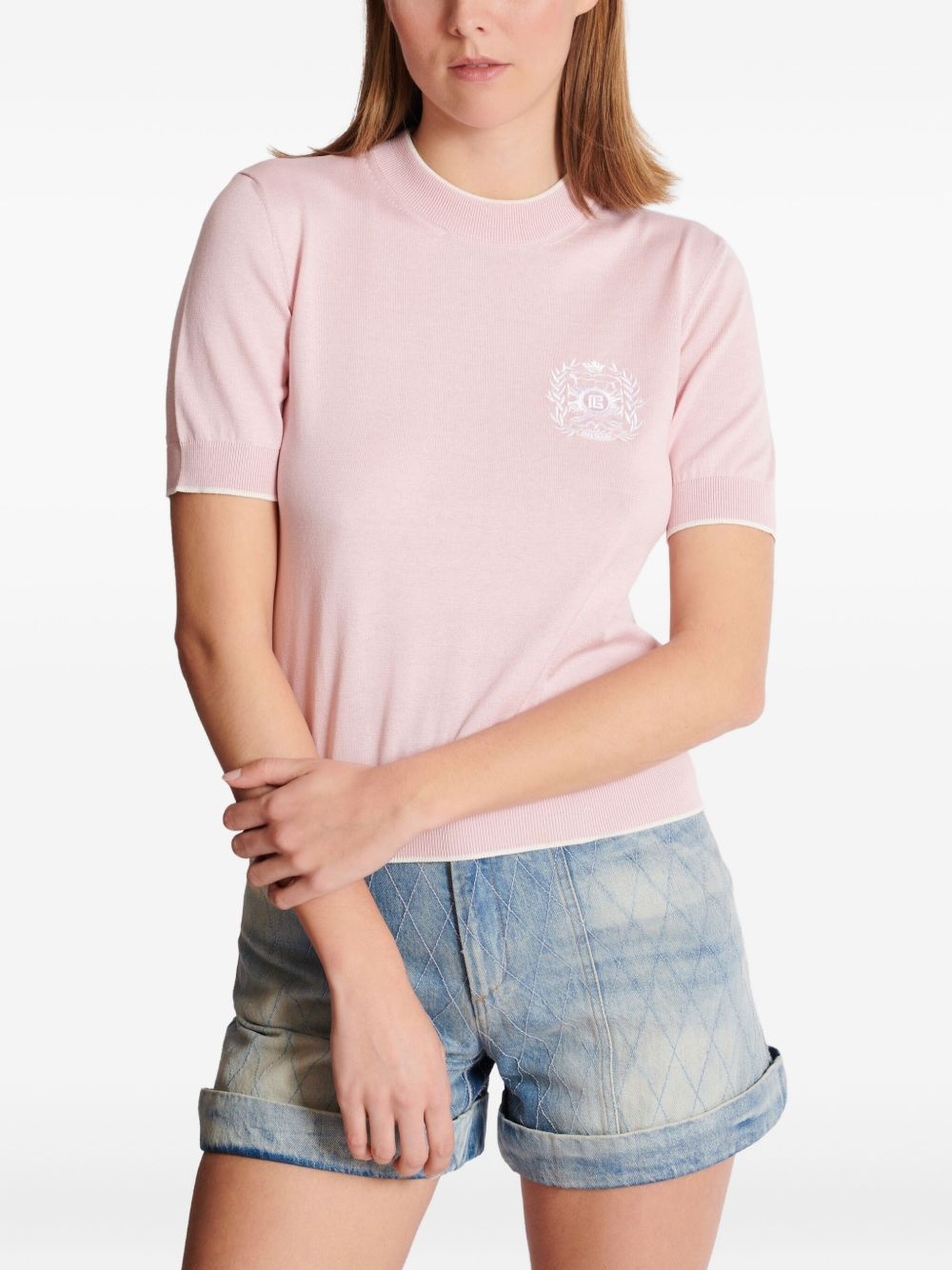 Emblème-embroidered T-shirt - 6