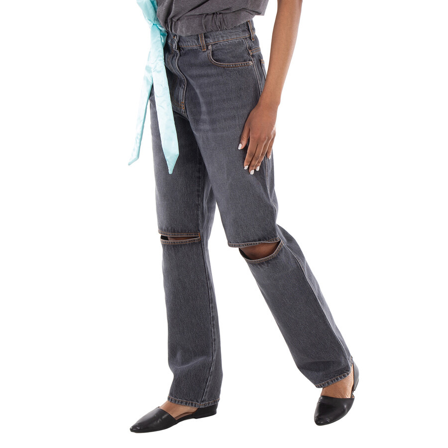 JW Anderson Cut Out Knee Bootcut Jeans - 3