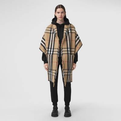 Burberry Check Wool Cashmere Cape outlook