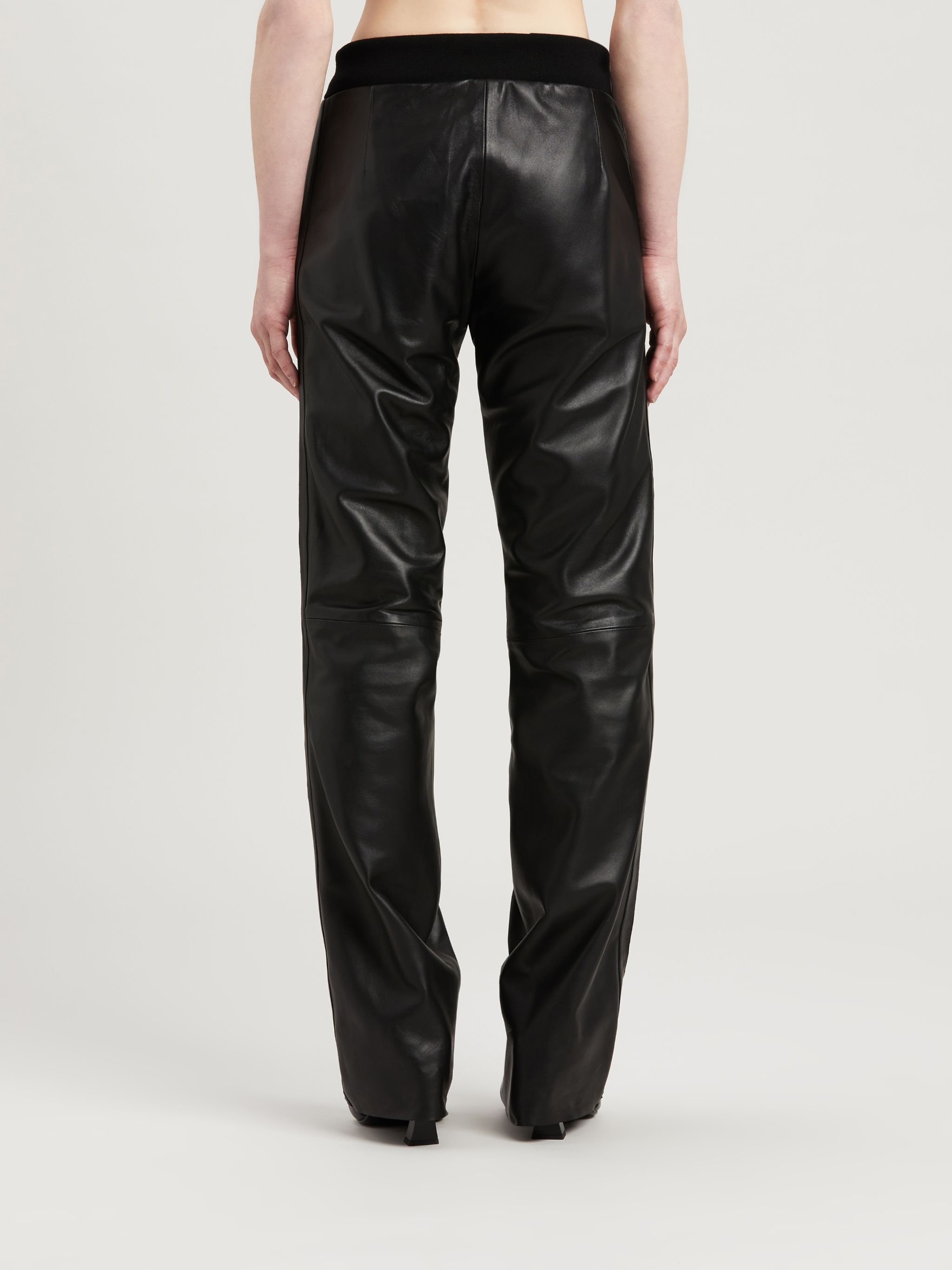 LEATHER TRACK PANTS - 5