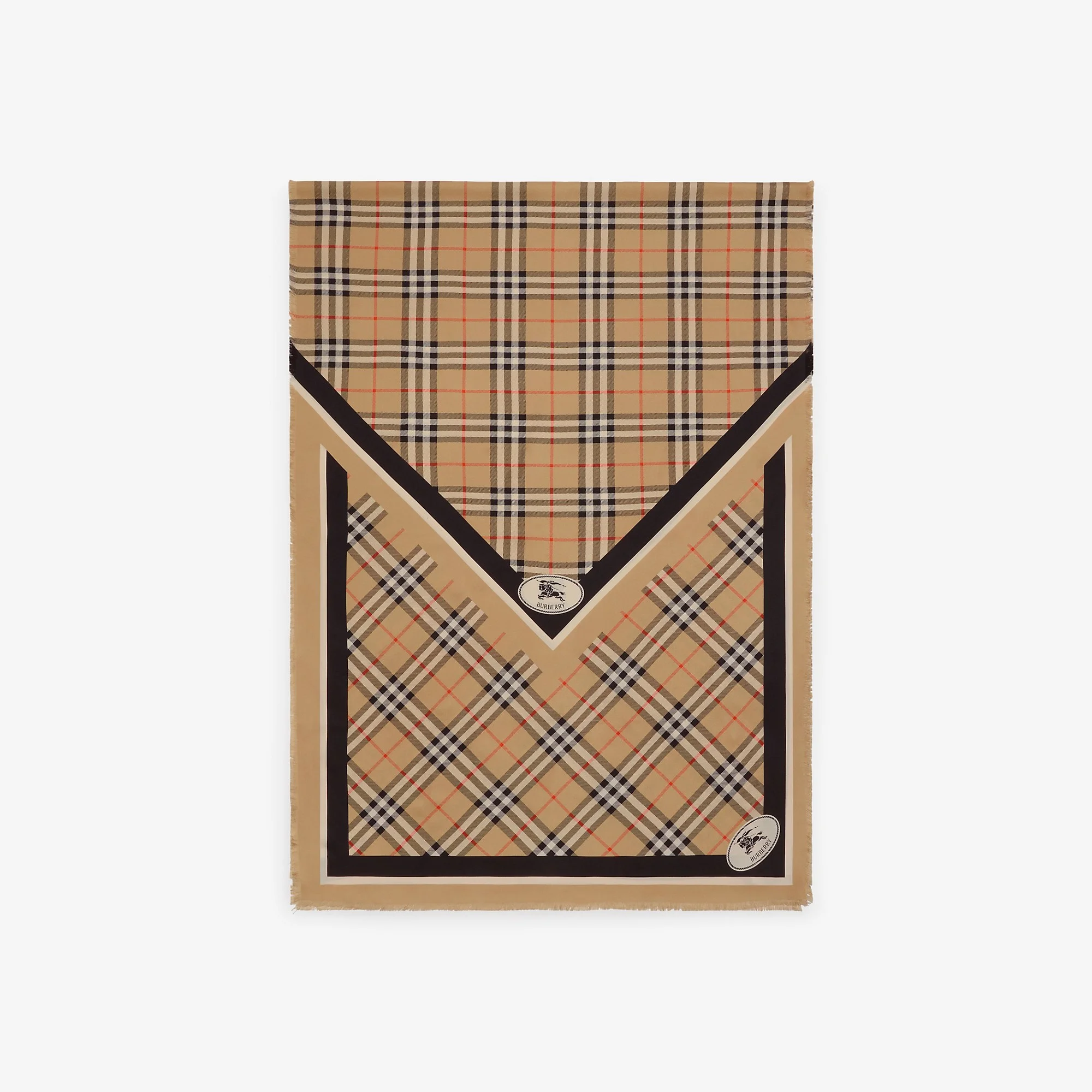 Check Knight Stamp Silk Scarf - 1