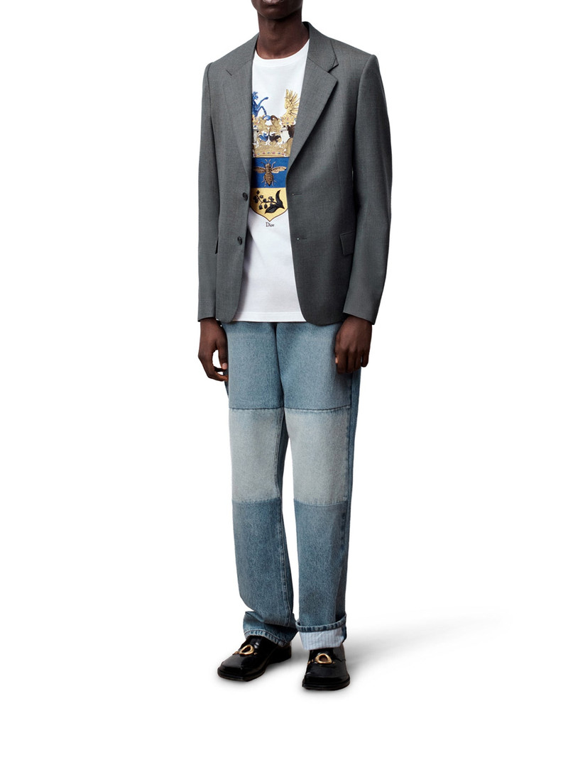LONG REGULAR FIT JEANS IN BLUE COTTON TWILL 1