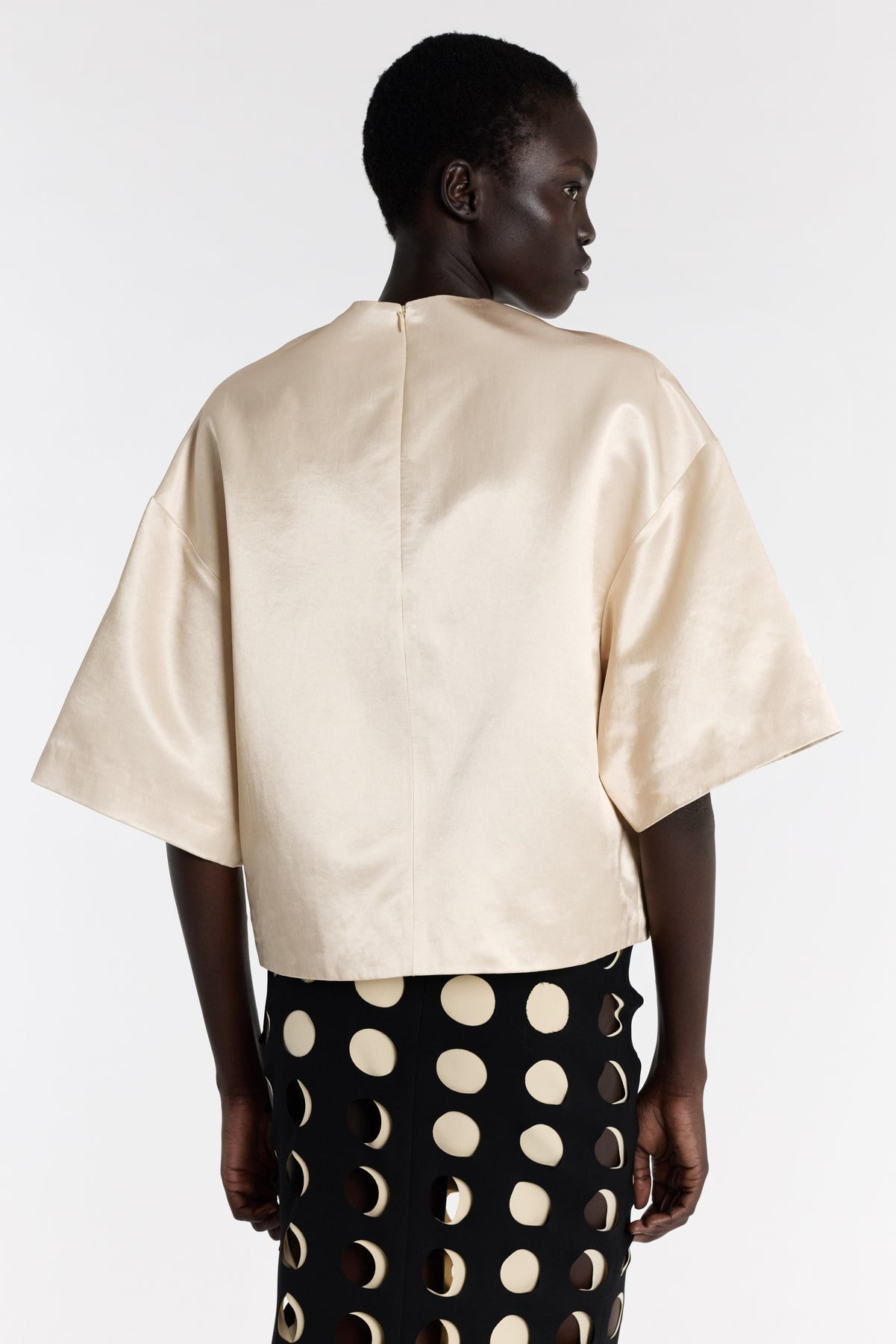 OYSTER SATIN TOP PEACH - 3