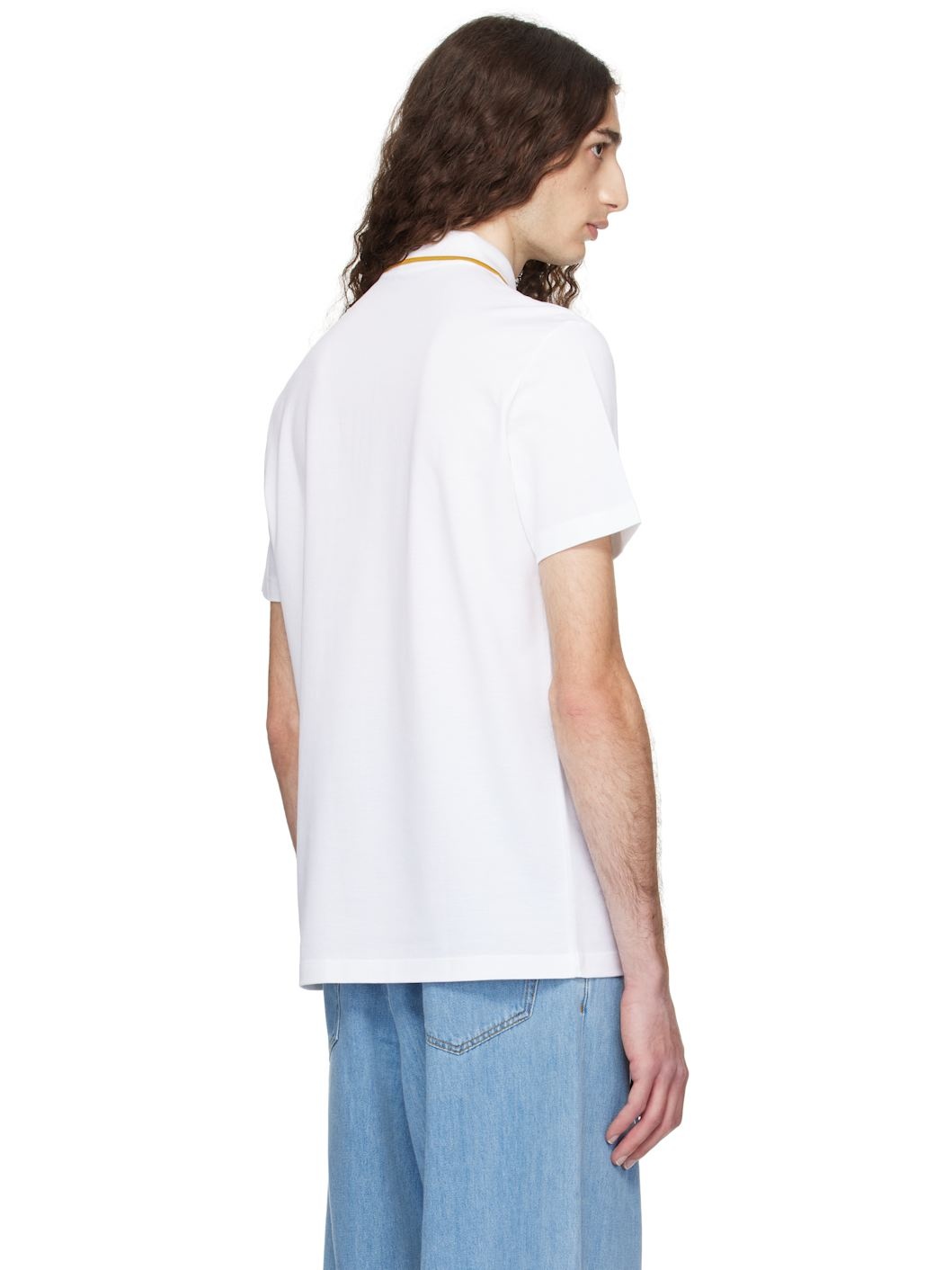 White Embroidered Architectural Baroque Polo - 3