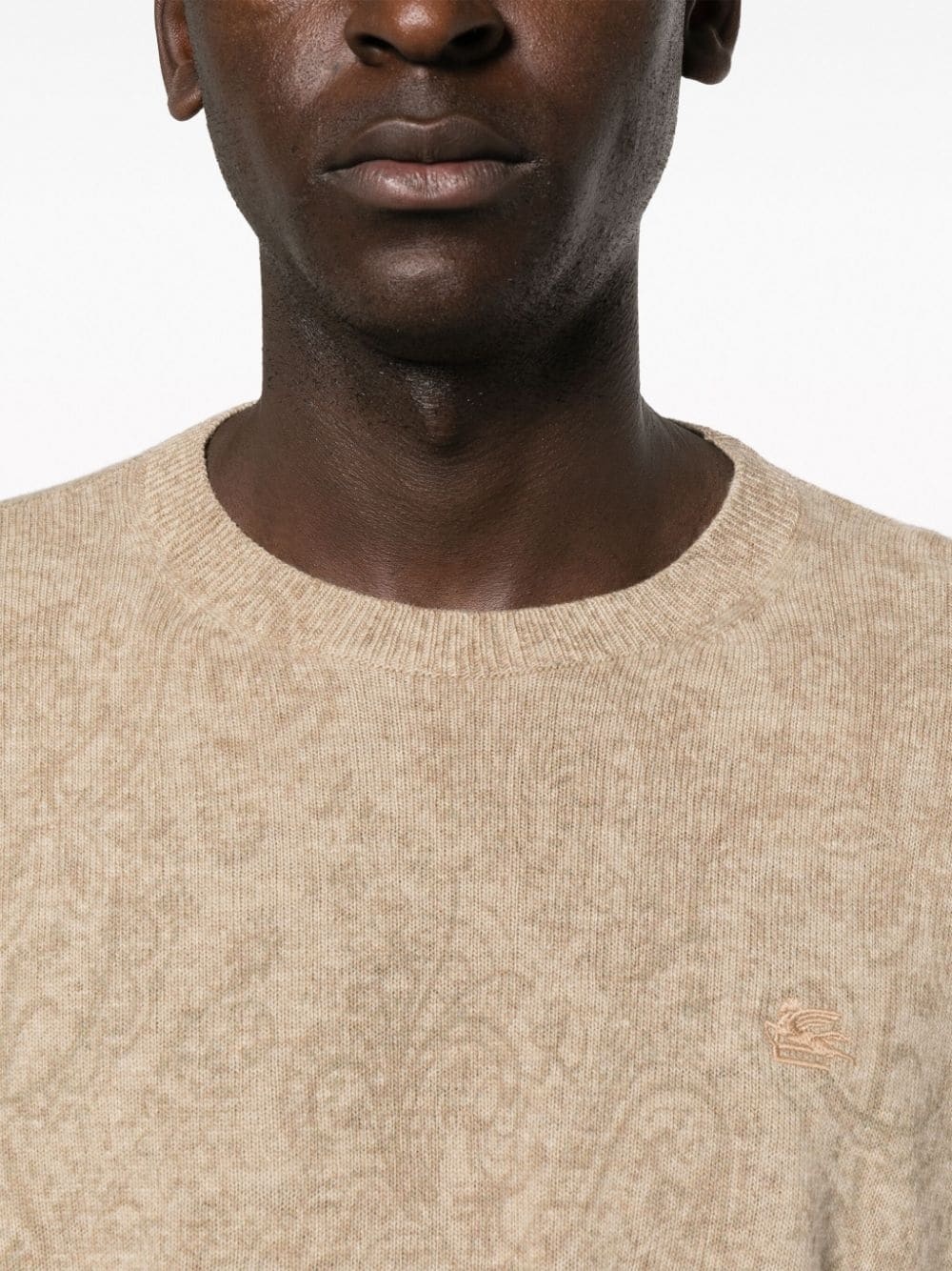 logo-embroidered wool jumper - 5