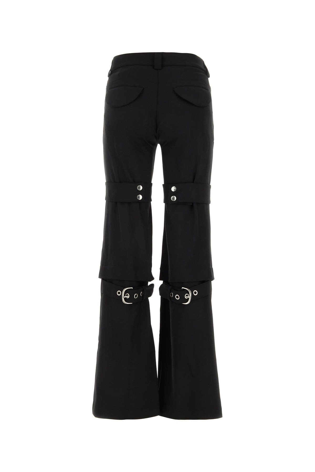 Black stretch polyester blend cargo pant - 2