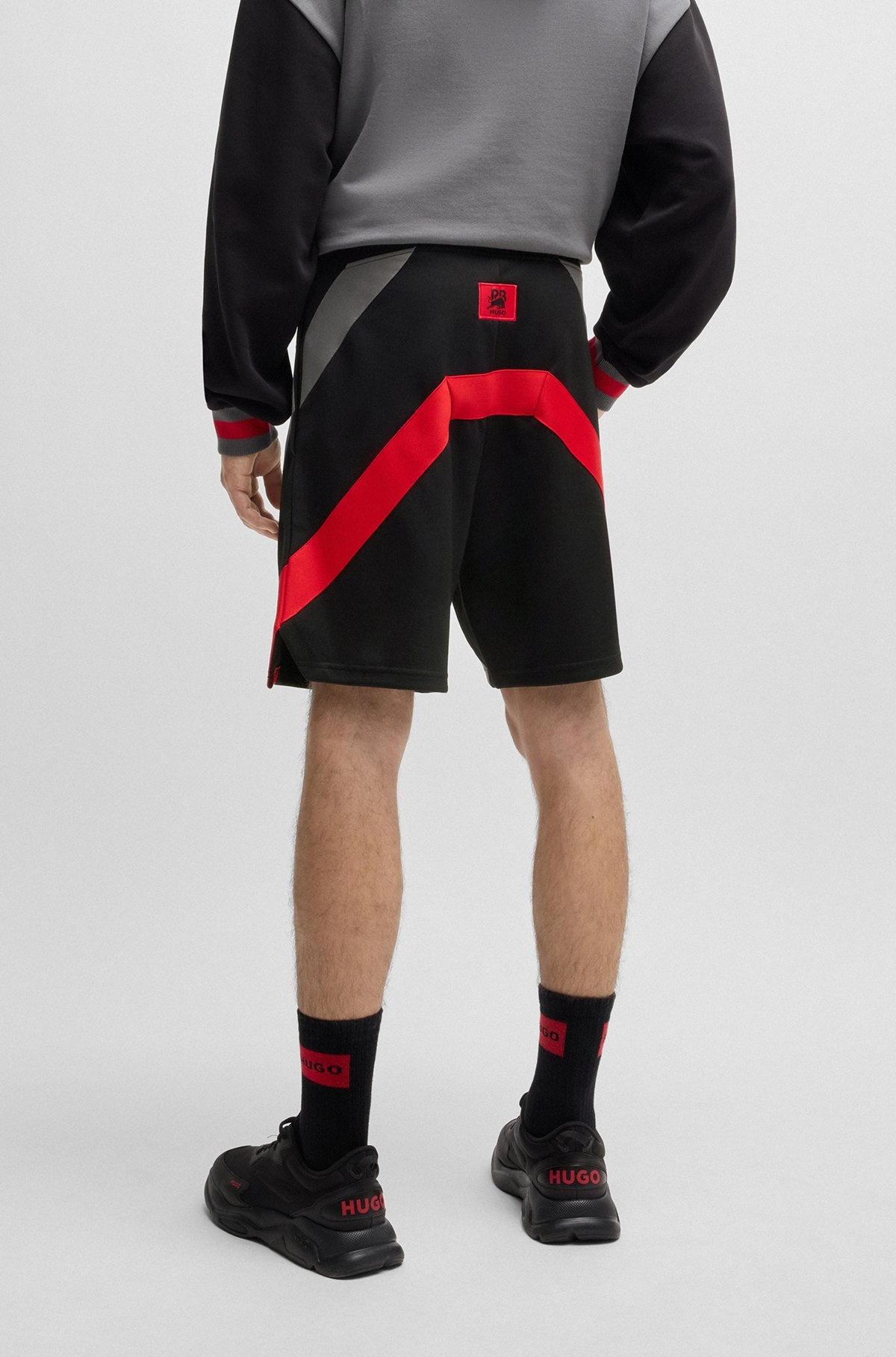 HUGO X RB OVERSIZE-FIT SHORTS WITH SIGNATURE BULL MOTIF - 5