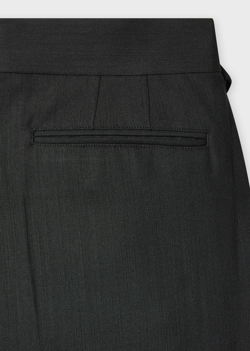 Paul Smith Black Textured Wool-Lyocell Belted Trousers outlook