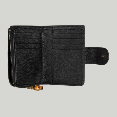 GUCCI Medium Double G wallet with bamboo outlook