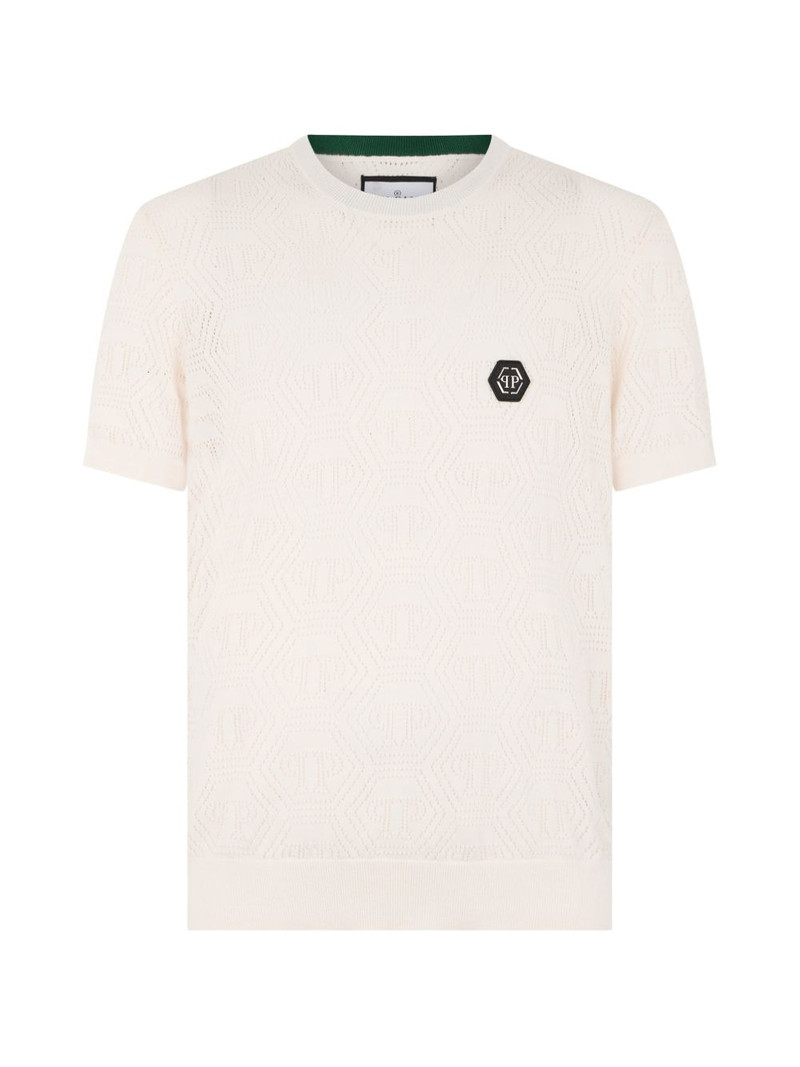 openwork monogram T-shirt 1