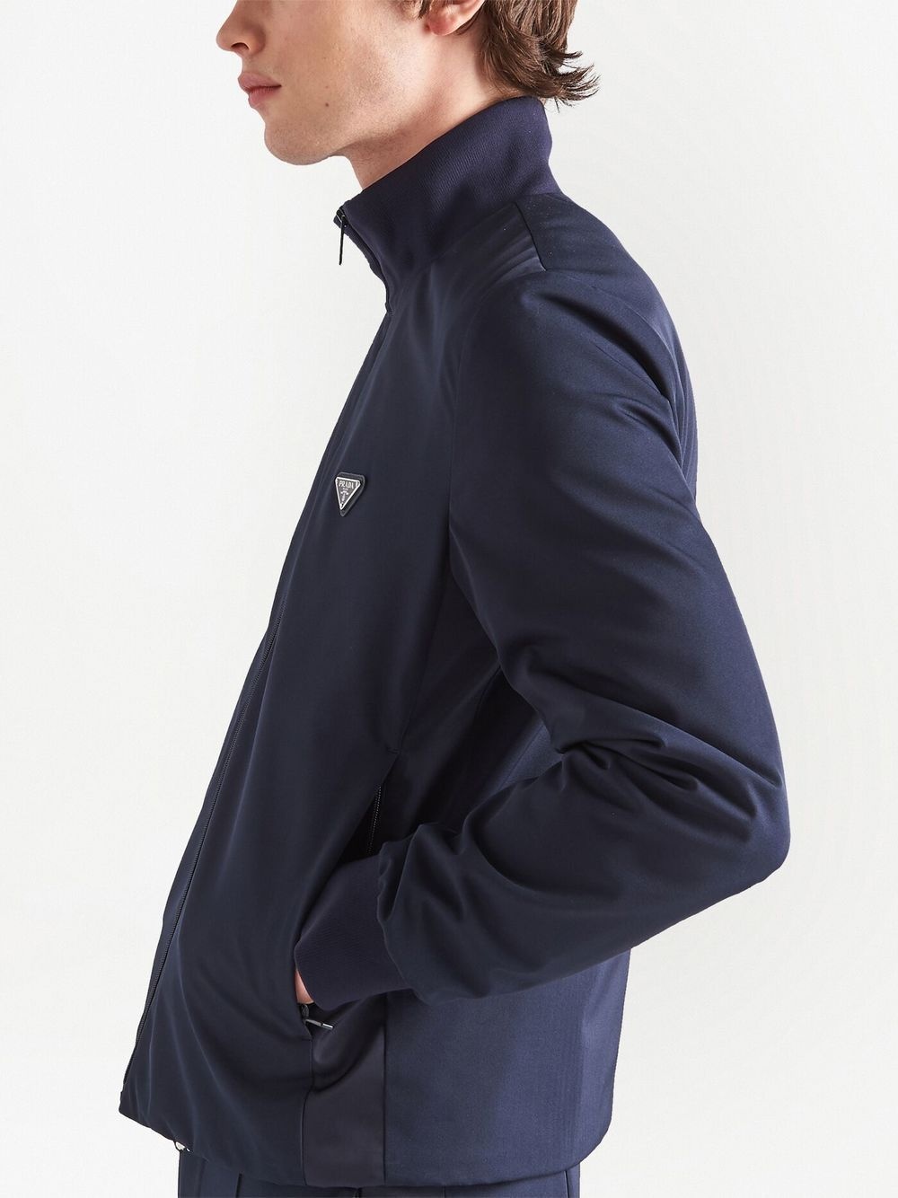 triangle-logo zip-up jacket - 4