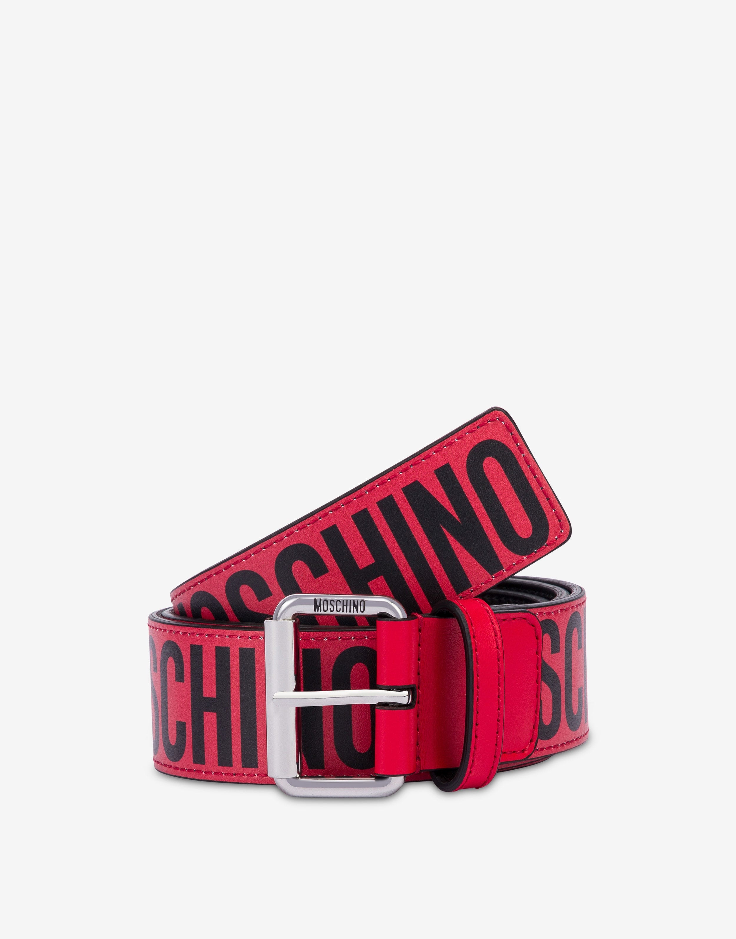 MOSCHINO MILANO LOGO CALFSKIN BELT - 3