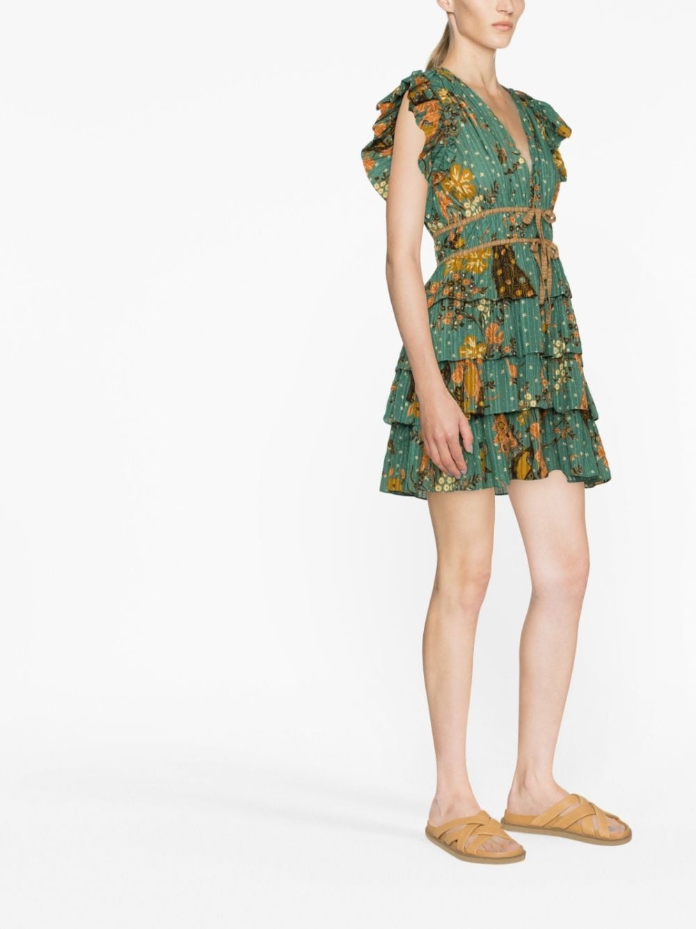 Marni floral-print ruffled minidress - 3