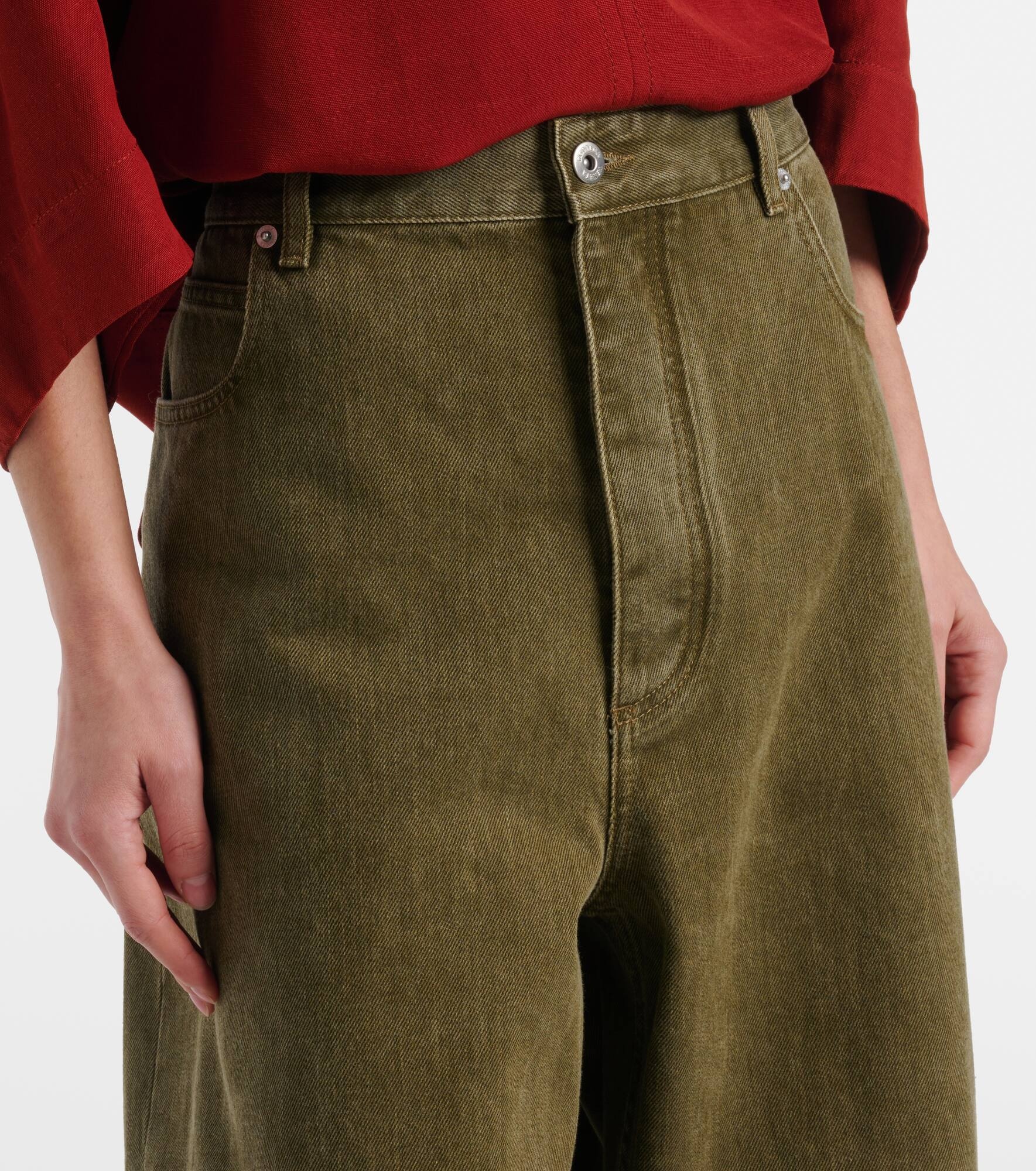 High-rise intrecciato wide-leg jeans - 4