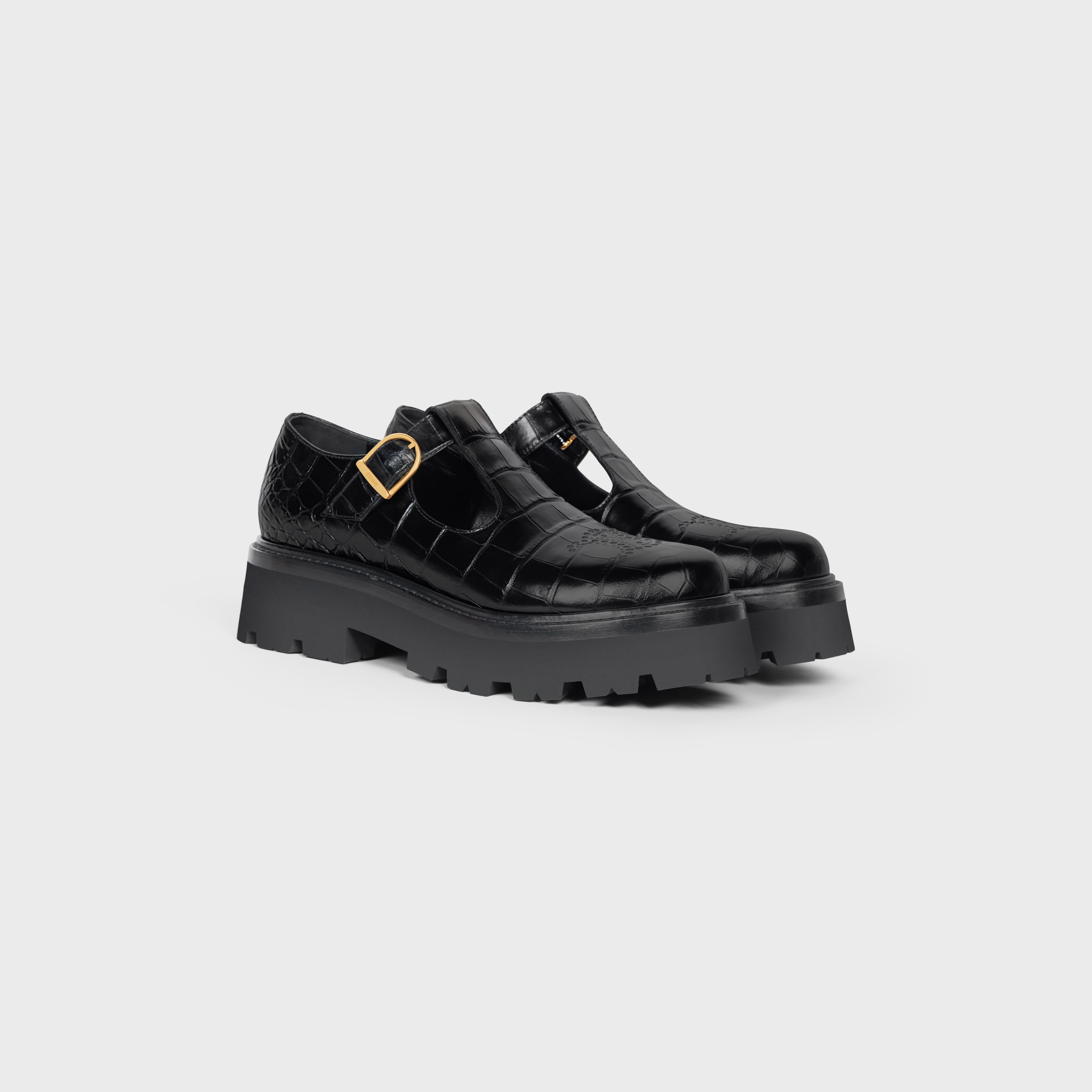Celine Bulky triomphe perforated babies in CROCODILE STAMPED CALFSKIN - 2