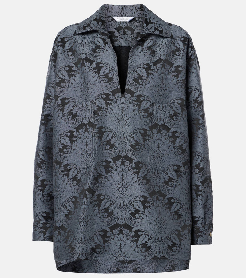 Anemone wool-blend jacquard shirt - 1