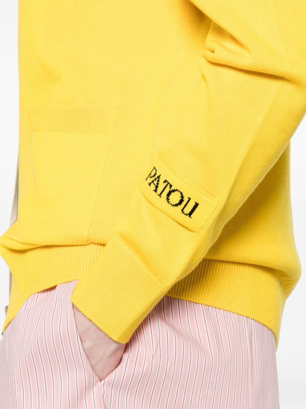 intarsia-knit logo cardigan - 5