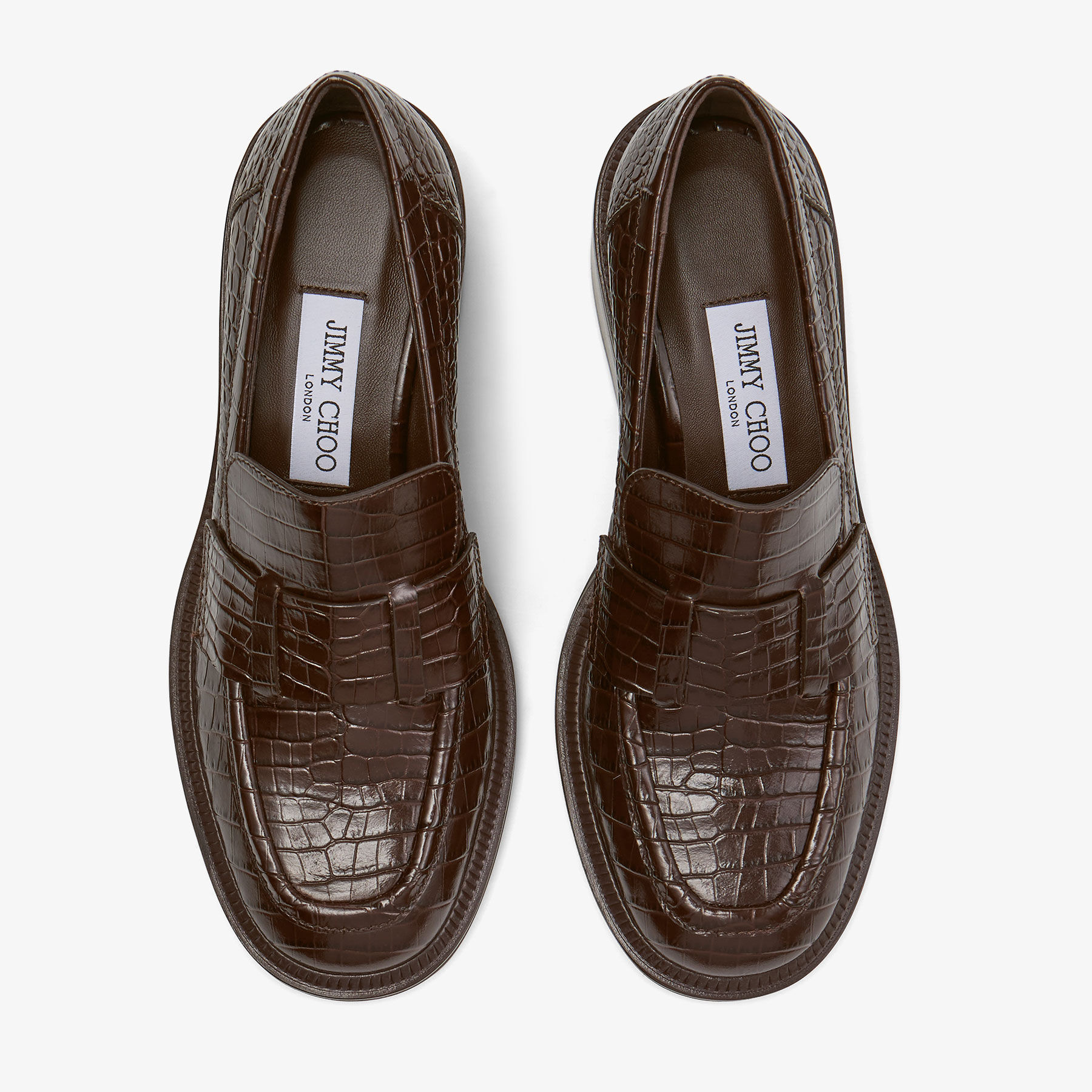 Tylor 60
Chocolate Croc Embossed Leather Loafers - 5