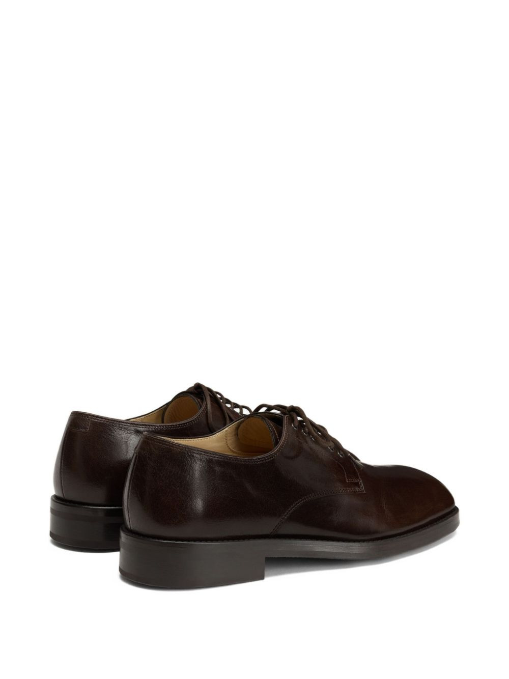 elongated-toe lace-up derby shoes - 4