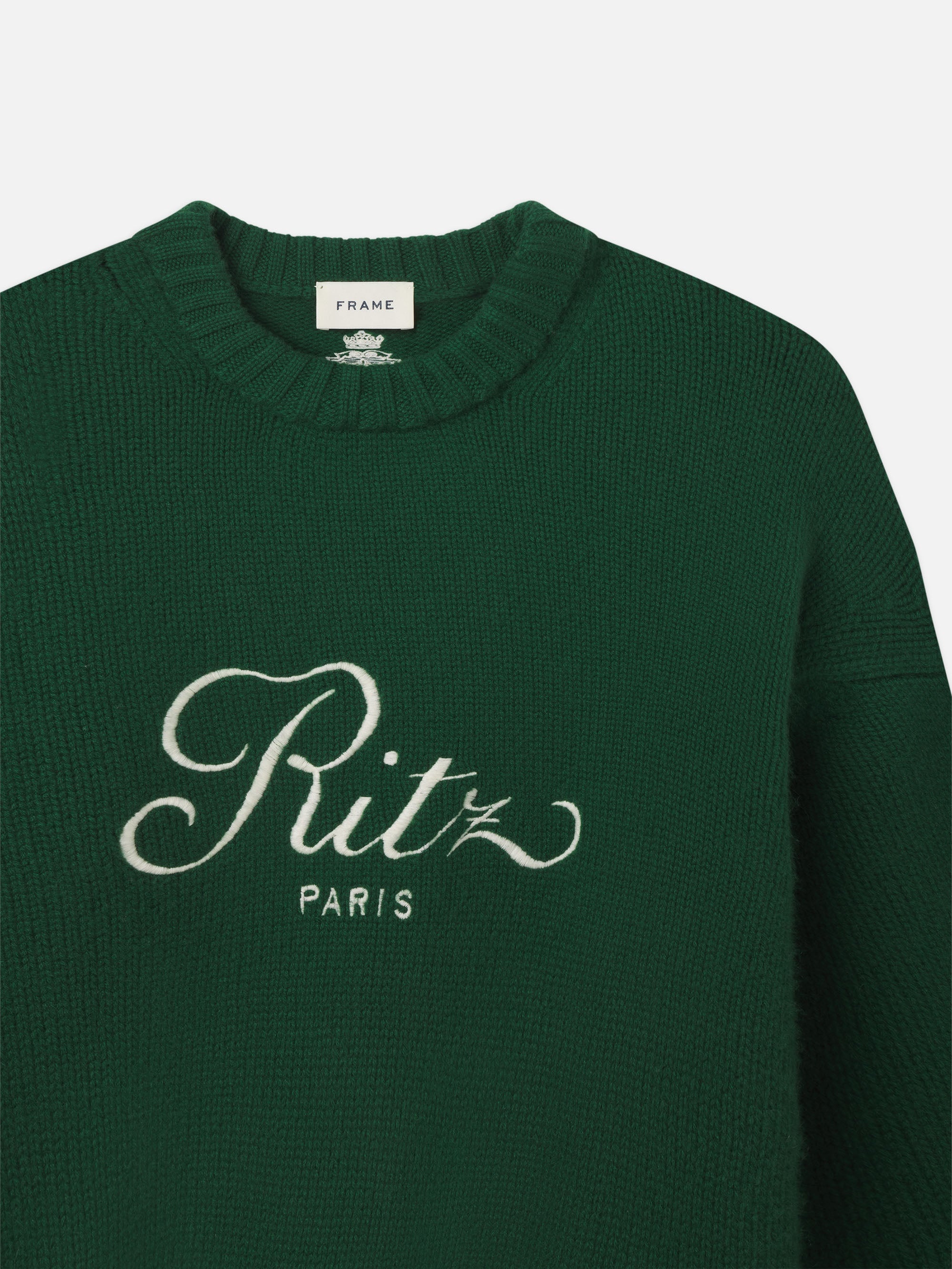 Ritz Unisex Cashmere Sweater in Hunter Green - 3
