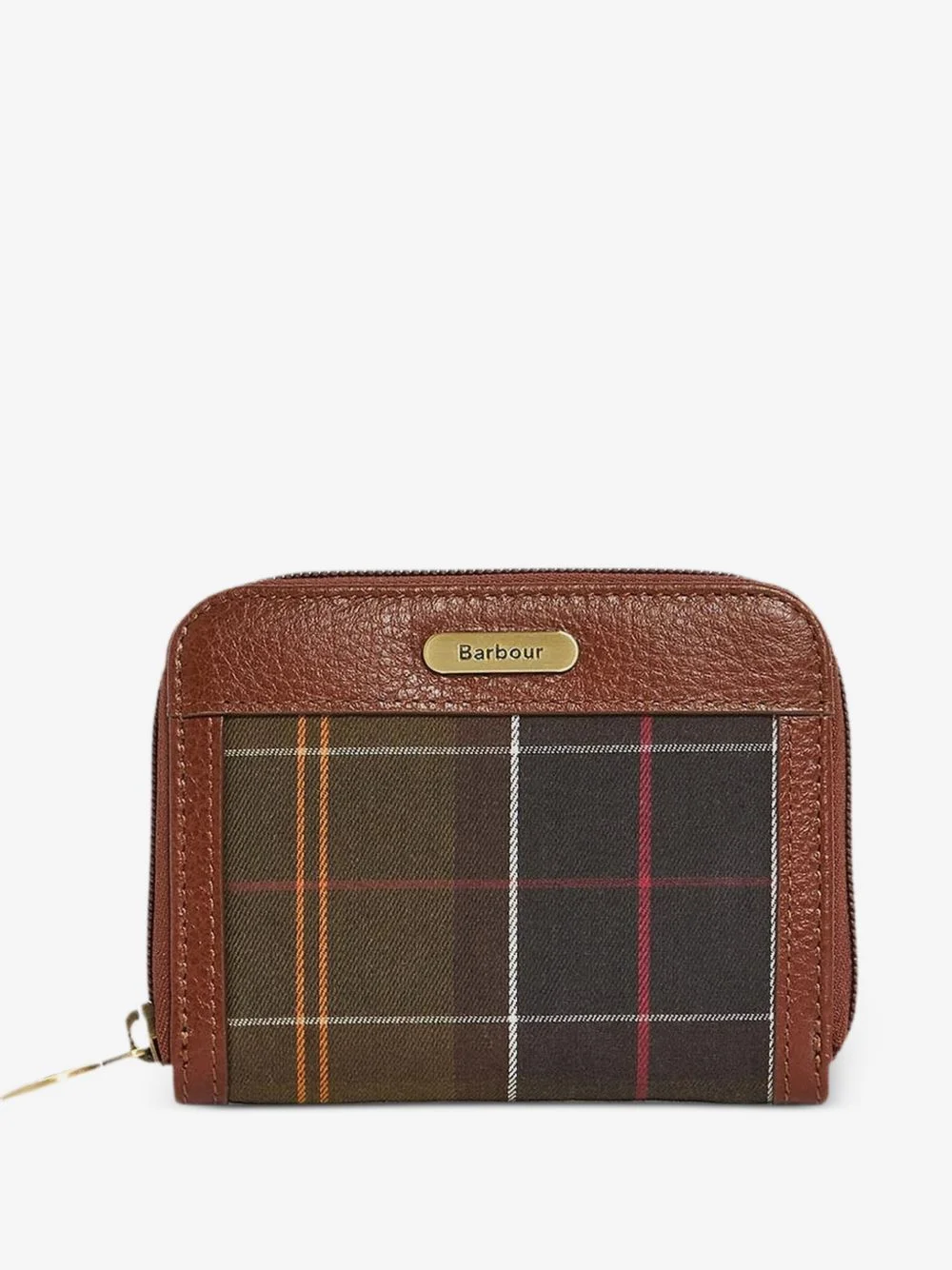 tartan-panel leather wallet - 1