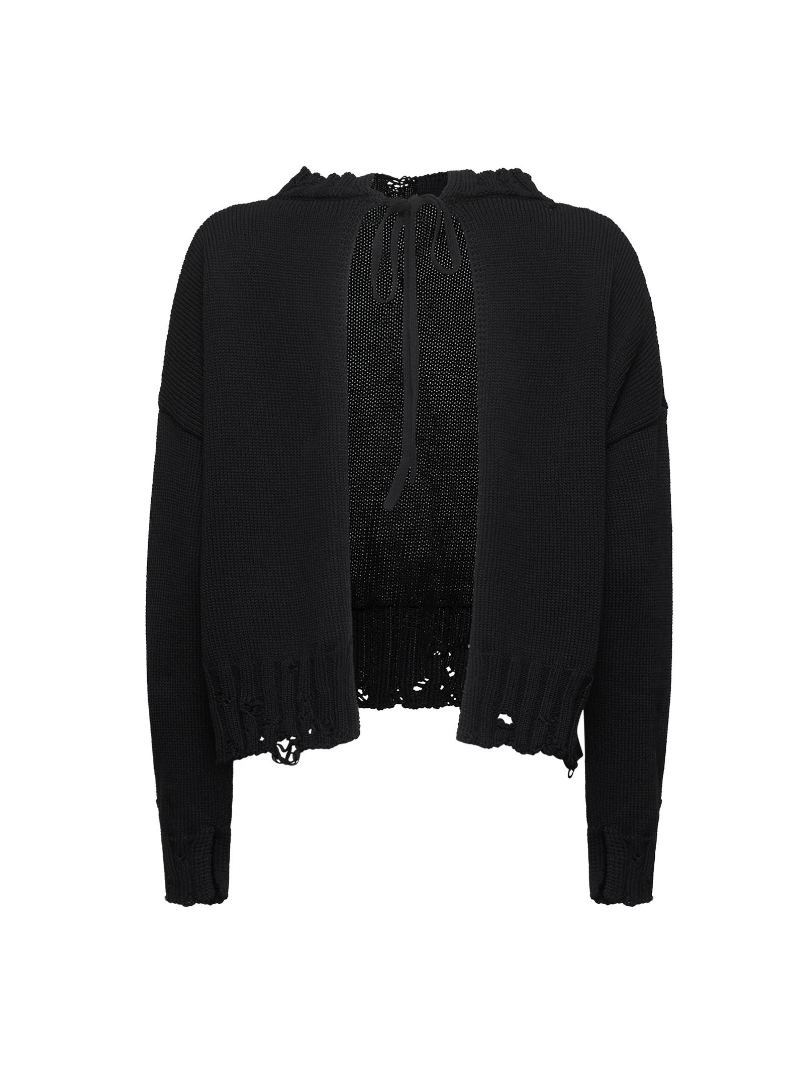 Black cotton crop sweater - 2
