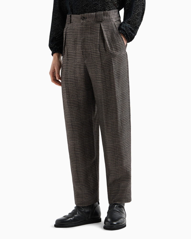 GIORGIO ARMANI HOUNDSTOOTH VISCOSE ONE-PLEAT TROUSERS outlook