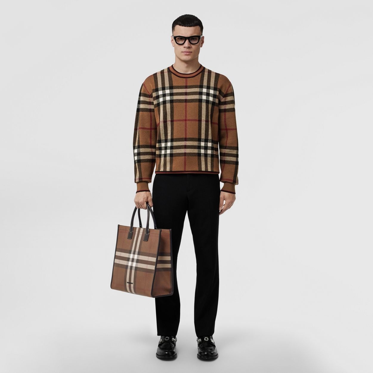 Check Wool Jacquard Sweater - 7