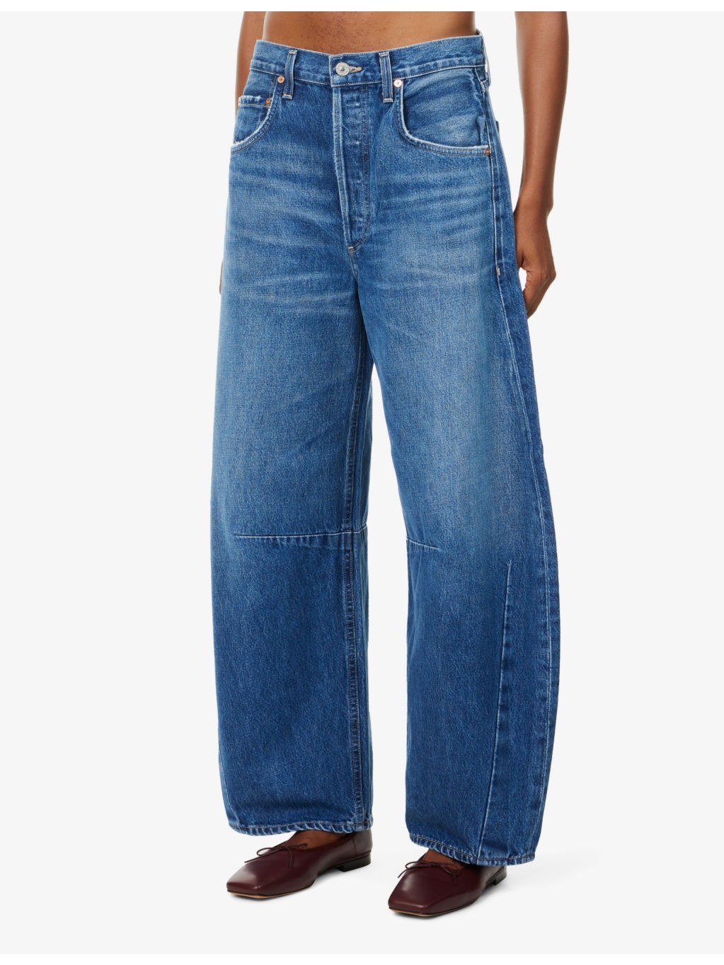 Horseshoe exaggerated barrel-leg organic-cotton jeans - 3