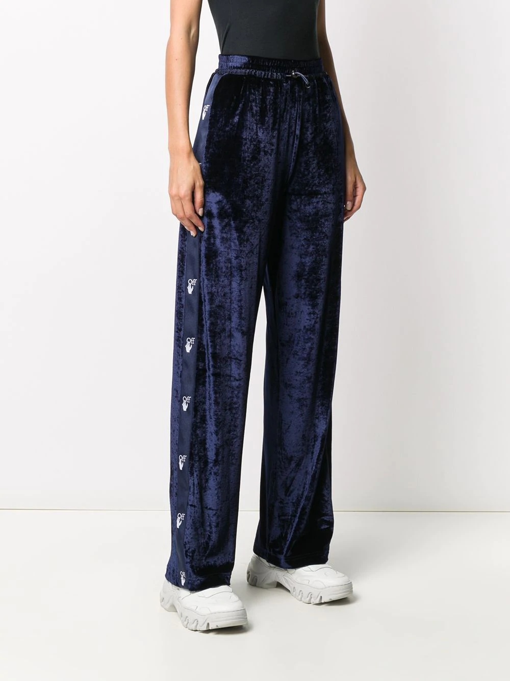 logo-panel high-waisted track pants - 3